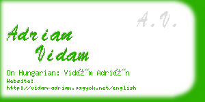 adrian vidam business card